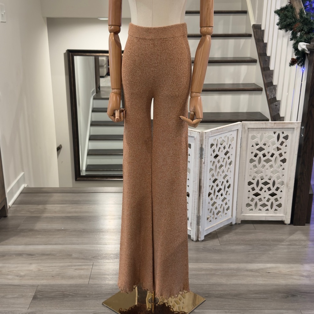 Ulla Johnson Knitted Flared Pants | Designer Luxe Knit Trousers